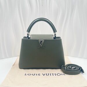 LOUIS VUITTON Capucines BB Bag Khaki Green Taurillon Leather